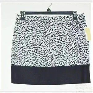 NEW MICHAEL KORS Black & White Leopard Print Skirt